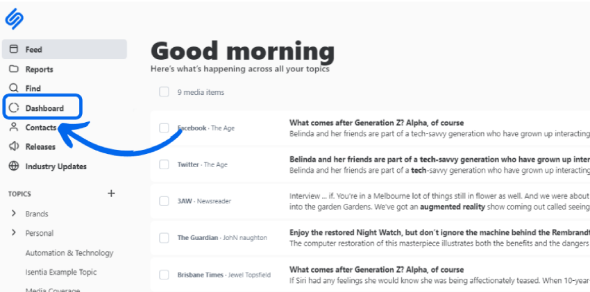 Dashboard tool location